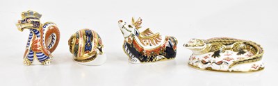 Lot 1549 - ROYAL CROWN DERBY; four animal form...
