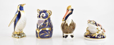 Lot 1551 - ROYAL CROWN DERBY; four animal form...