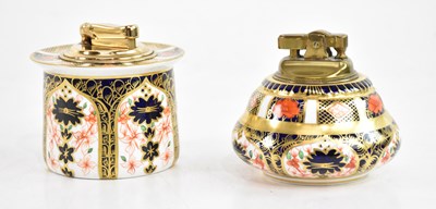 Lot 1615 - ROYAL CROWN DERBY; two table lighters in 1128...