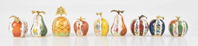 Lot 1640 - ROYAL WORCESTER; nine candle snuffers from the...