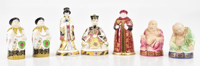 Lot 1606 - ROYAL WORCESTER; seven candle snuffers,...