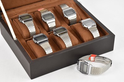 Lot 599 - CASIO; seven stainless steel Melody Alarm...