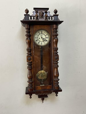 Lot 2249 - A stained beech Vienna type regulator, with...