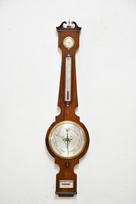 Lot 2240 - F DARTON & CO; a Victorian carved oak aneroid...