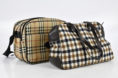 Lot 650 - BURBERRYS; a Nova check coated canvas weekend...