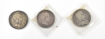 Lot 1441 - A group of three coins comprising a 1695...