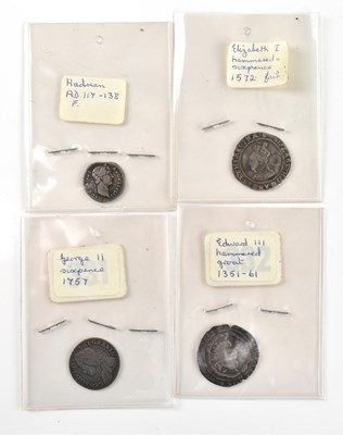 Lot 1442 - A group of four coins comprising a Hadrian...