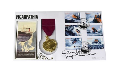 Lot 732 - TITANIC; a first day cover with copy...