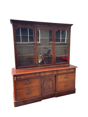 Lot 2156 - A large Victorian mahogany bookcase, with...