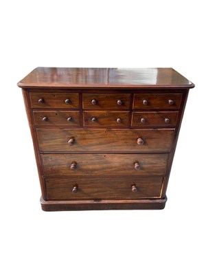 Lot 2180 - A Victorian simulated rosewood chest of eight...