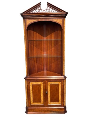Lot 2100 - A reproduction freestanding corner cupboard,...