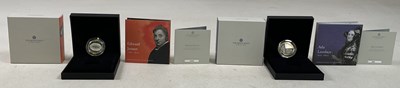 Lot 400 - ROYAL MINT; two £2 Silver Proof Piedfort Coins,...