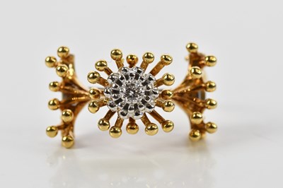 Lot 266 - An 18ct yellow gold and diamond set clip of...