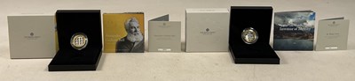 Lot 401 - ROYAL MINT; two £2 Silver Proof Piedfort Coins,...