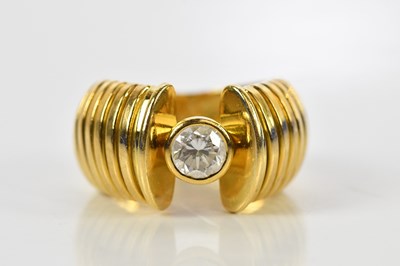 Lot 49 - An 18ct yellow gold diamond solitaire ring,...