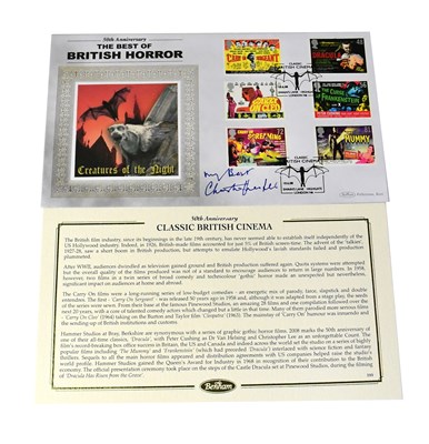 Lot 800 - CHRISTOPHER LEE; a first day cover bearing the...