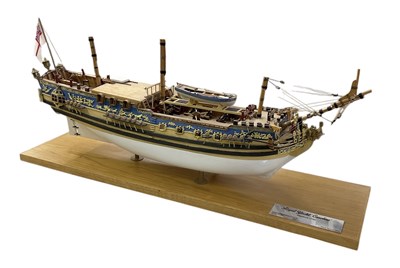 Lot 378 - A modern kit built scale model of a ship,...
