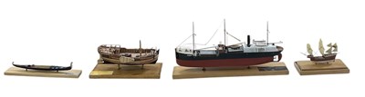 Lot 380 - Four modern kit built scale models of boats...