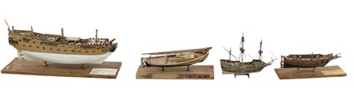 Lot 381 - Four modern kit built scale model boats...