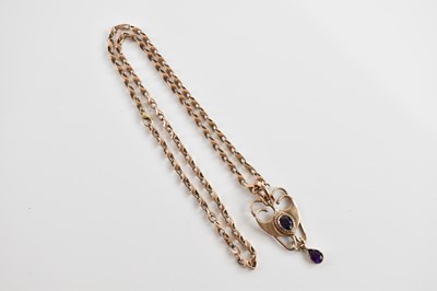 Lot 340 - An Art Nouveau inspired rose gold coloured...