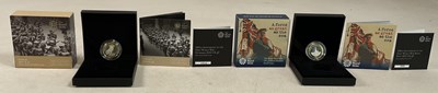 Lot 405 - ROYAL MINT; two £2 Silver Proof Piedfort Coins,...