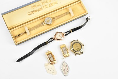 Lot 1675 - ANCRE; a lady’s gold plated wristwatch, the...