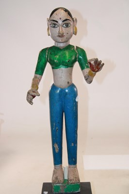 Lot 235 - A Western Indian Rajasthan large polychrome...