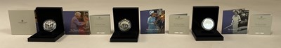 Lot 389 - ROYAL MINT; three 2022 £5 Silver Proof...