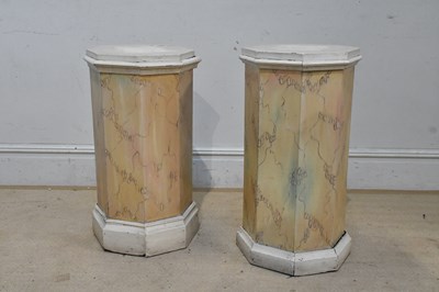 Lot 2219 - A pair of simulated marble painted wood...