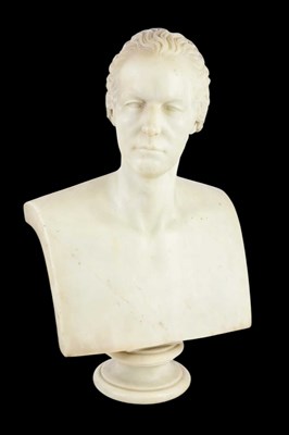 Lot 2217 - A 19th century carved marble bust of William...