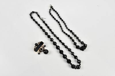 Lot 449 - An unusual Victorian Whitby jet yellow metal...