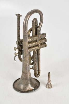 Lot 1114 - BOOSEY & HAWKES; a nickel plated trumpet,...
