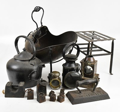 Lot 1378 - A collection of Victorian and later metalware...