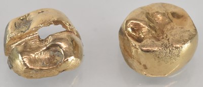 Lot 1205 - Two gold fillings, combined approx 6g (2).