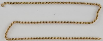 Lot 1419 - A 9ct gold rope twist necklace, length 62cm,...