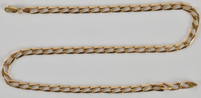 Lot 1401 - A 9ct gold cable link necklace, with lobster...