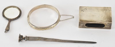 Lot 1182 - Four items of hallmarked silver comprising a...
