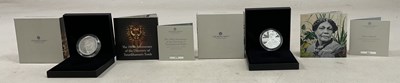 Lot 397 - ROYAL MINT; two £5 Silver Proof Piedfort Coins,...