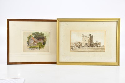 Lot 1956 - UNATTRIBUTED; sepia watercolour, Yanwath Hall...