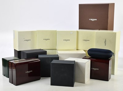 Lot 607 - LONGINES; seventeen assorted wristwatch boxes...