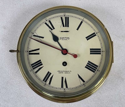 Lot 644 - SMITHS; an Astral brass ship's clock, retailed...