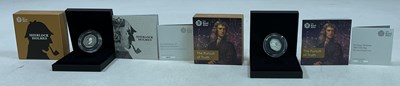 Lot 437 - ROYAL MINT; two 50p Silver Proof Piedfort...