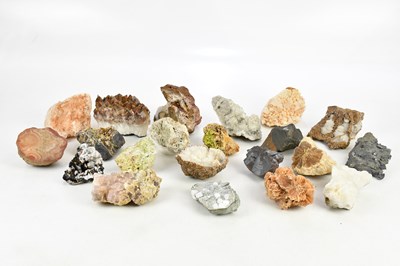 Lot 2283 - MINERALOGY; a collection of twenty-one mineral...