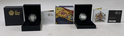 Lot 436 - ROYAL MINT; two £1 Silver Proof Piedfort Coins,...