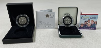 Lot 454 - ROYAL MINT; two Silver Proof Piedfort Coins,...