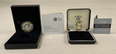 Lot 449 - ROYAL MINT; two £2 Silver Proof Piedfort Coins,...