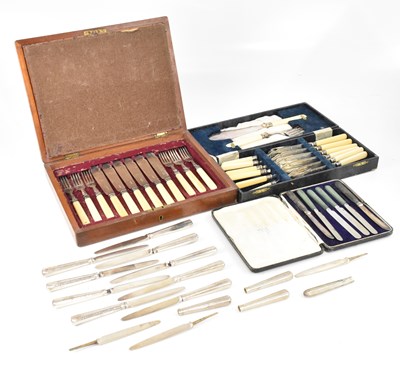 Lot 1010 - A collection of silver handled/bladed and...
