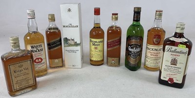 Lot 97 - WHISKY; nine bottles, to include Glenfiddich,...