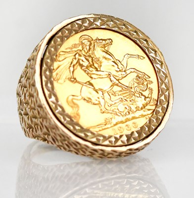 Lot 787 - A 1966 sovereign in a 9ct yellow gold textured...