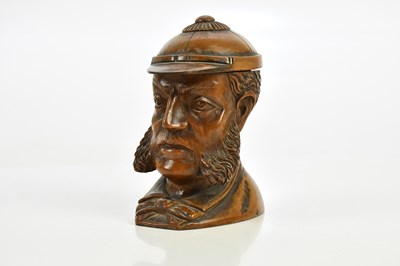 Lot 1337 - A late 19th century treen inkwell carved in...
